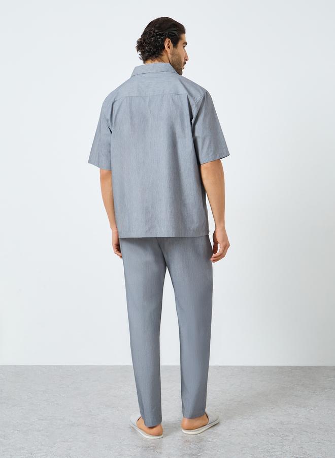 Styli Men Relaxed Fit Buttoned Shirt and Pyjama Set - Image 4